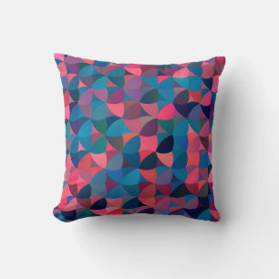 Donkerblauw Rood: geometrisch Kussen