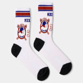 Donkerblauw, rood, wit honkbal sokken (Rechts)