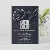 Donkerblauw Roos Gotisch 18e Verjaardag Kaart (Staand voorkant)