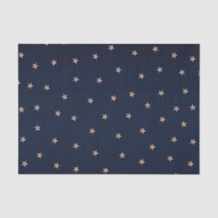 Donkerblauw & Roze Goud Roze Glitterende Sterren S Tissuepapier