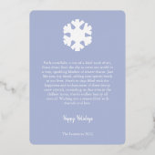 Donkerblauw Silver Snowflake Folie Vakantie Kaart (Achterkant)
