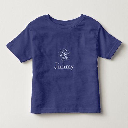 donkerblauw Snowflake Editable toddler T-shirt (Voorkant)