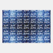 Donkerblauw sparkles Sweet 16 elegant scriptpatroo Inpakpapier Vel (Voorkant)