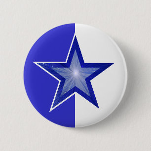 Donkerblauw Star-blauw wit Ronde Button 5,7 Cm