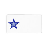 Donkerblauw Star-label medium wit, glad Etiket (Voorkant)