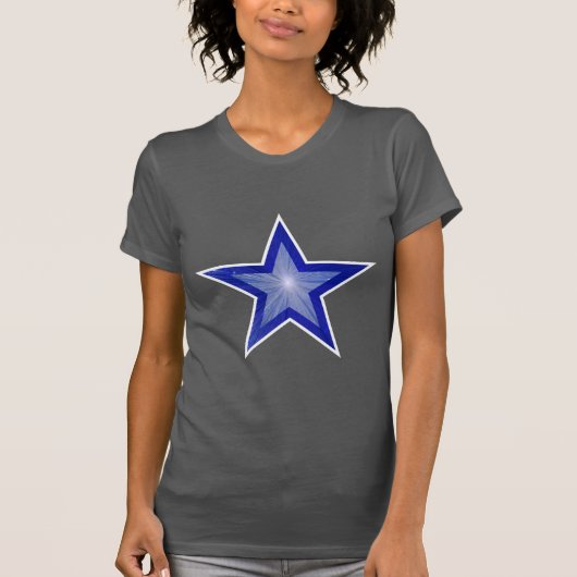 Donkerblauw Star White, T-shirt grijs (Voorkant)