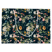 Donkerblauw  stijlventilator groot cadeauzakje (Achterkant)