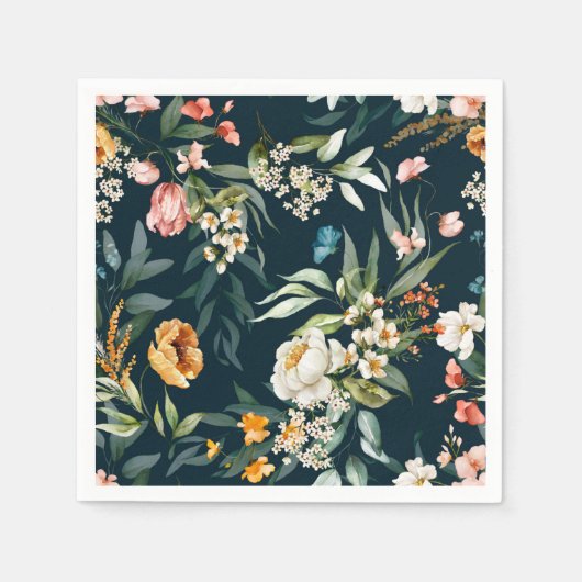 Donkerblauw  stijlventilator servet (Voorkant)