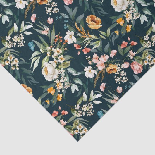 Donkerblauw stijlventilator tissuepapier (Detail)