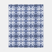Donkerblauw stropdas kleurstofpatroon fleece deken (Voorkant)