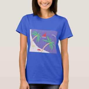 Donkerblauw T-shirt met doorsnede