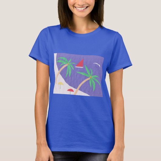 Donkerblauw T-shirt met doorsnede (Voorkant)