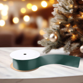 Donkerblauw Vuurgroen - Minimalistisch satijnlint Lint