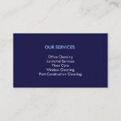 Donkerblauw water laat commerciële reiniging valle visitekaartje (Achterkant)