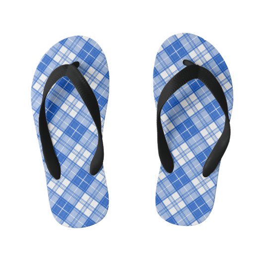 Donkerblauw wit trilpatroon yxm0uat9 diagonaal kinder teenslippers (Voetbed)