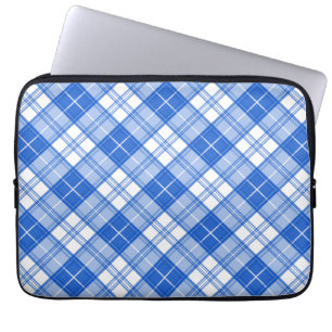 Donkerblauw wit trilpatroon yxm0uat9 diagonaal laptop sleeve