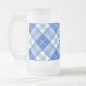 Donkerblauw wit trilpatroon yxm0uat9 diagonaal matglas bierpul (Links)