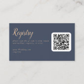 Donkerblauw Zachte Trouwgift Registry Informatiekaartje (Voorkant)