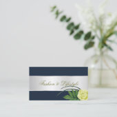 Donkerblauw zilver Roos ventilatorblauw elastisch Visitekaartje (Staand voorkant)