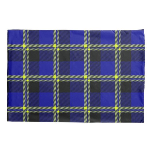 Donkerblauw, zwart en geel kussensloop (Achterkant-Links)