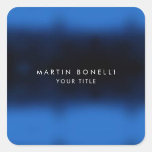 Donkerblauw Zwart Modern Minimalist Plain Vierkante Sticker