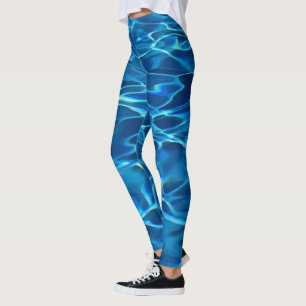 Donkerblauw Zwembad Water Leggings