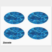 Donkerblauw Zwembad Water Ovale Sticker (Vel)