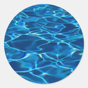 Donkerblauw Zwembad Water Ronde Sticker