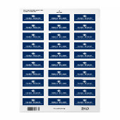 Donkerblauwe afstudeerdop retouradres etiket (Full Sheet)