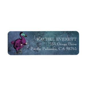 Donkerblauwe  Alice in Wonderland Adres Etiket