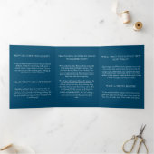 Donkerblauwe Alice in Wonderland Funny Wedding Drieluik Programma (Binnen)
