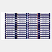 Donkerblauwe Aquarel Ruimte Aangepaste Kindernaam Labels (Vel)