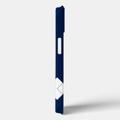 Donkerblauwe argyle Pattern iPhone Case (Achterkant / Rechts)