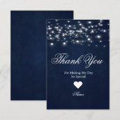 Donkerblauwe bedankkaart (Voorkant / Achterkant)