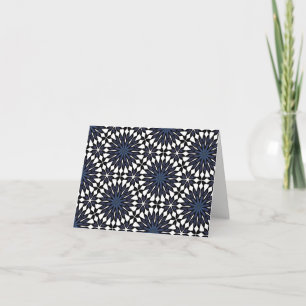 Donkerblauwe bloemen Blank Kaart