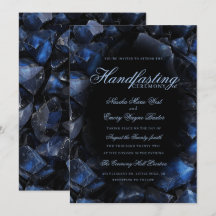 Donkerblauwe Boho Heks Kristallen Zwarte Handfasti