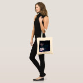 Donkerblauwe bruiloft weekend martini  tote bag (Voorkant (model))