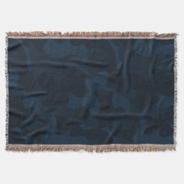 Donkerblauwe Camo Abstract Deken