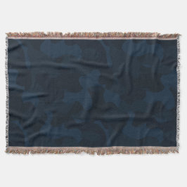 Donkerblauwe Camo Abstract Deken