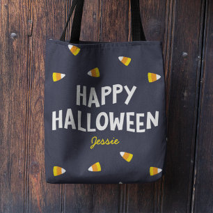 Donkerblauwe Candy Corn Fijne Halloween Draagtas