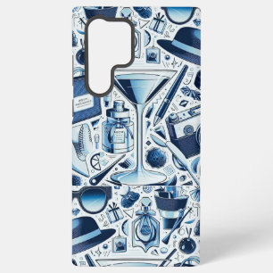 Donkerblauwe collage Chic en modern design Samsung Galaxy Hoesje