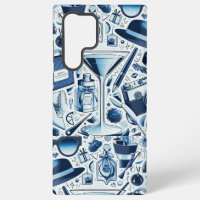 Donkerblauwe collage Chic en modern ontwerp