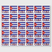 Donkerblauwe Cubaanse vlag en Cuba Cadeaupapier (Vlak)