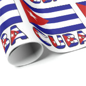 Donkerblauwe Cubaanse vlag en Cuba Cadeaupapier (Rol Hoek)
