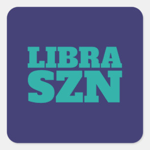 Donkerblauwe cyaan lbr. SZN Cool Vierkante Sticker