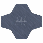 Donkerblauwe diagonale strepen Aangepaste monogram Voetbal (Enkel)