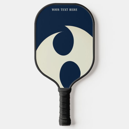 donkerblauwe eenvoudige en witte tekst pickleball paddle (Voorkant)