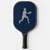 donkerblauwe eenvoudige en witte tekst pickleball paddle (Achterkant)