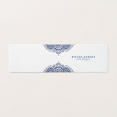 Donkerblauwe elegant mandala visitekaartjes (Buitenkant ongevouwen)