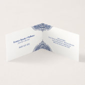 Donkerblauwe elegant mandala visitekaartjes (Binnen)